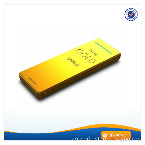 AWC093 Gold Bar Power Bank 10000 mAh Power Bank With Dual USB